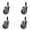 Service Caster 4'' SS Gray Poly Wheel Swivel 1'' Expanding Stem Caster Set, 4PK SCC-SSEX20S414-PPUB-1-4 - alternate 1